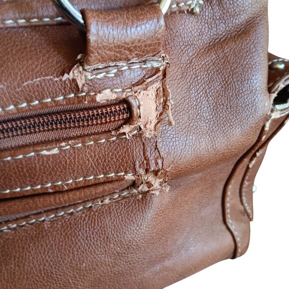 Montana West Western Style Brown Faux Leather Handbag Studded Cross Buckle - Picture 6 of 10